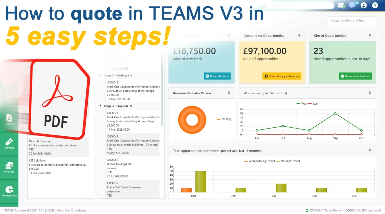 How to quote in TEAMS V3 in 5 easy steps