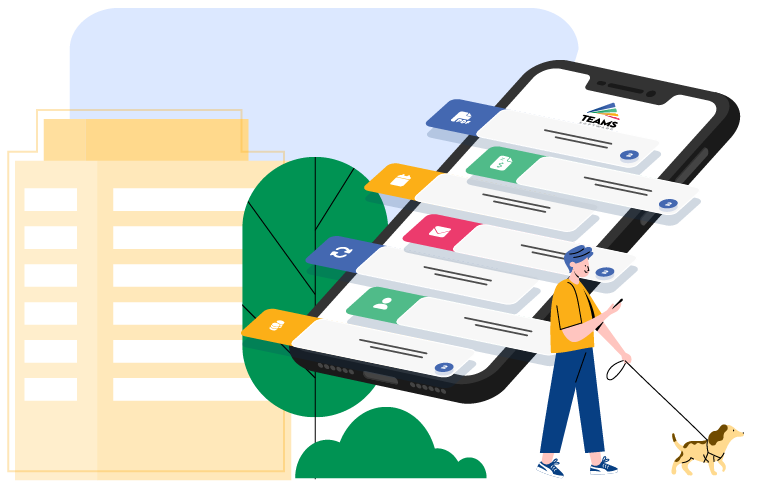 Image showing comapnion app and person walking on phone