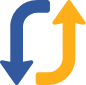 blue and yellow arrows acon