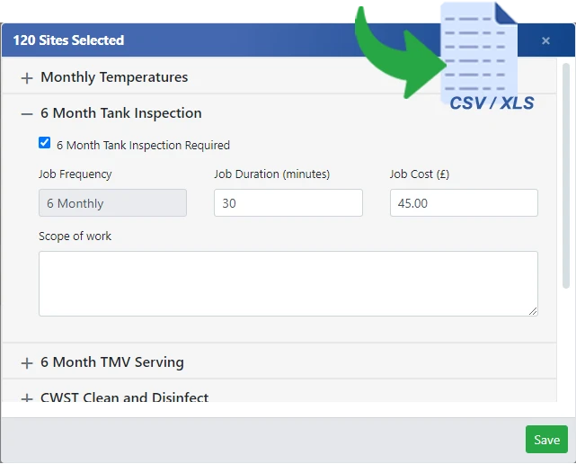 Legionella monitoring site setup